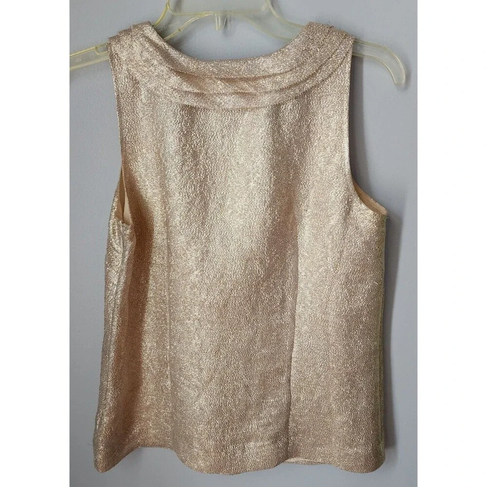 J Crew Gypsy Rose Metallic Cami top blouse silk Size 0 Women’s Shimmering Gold